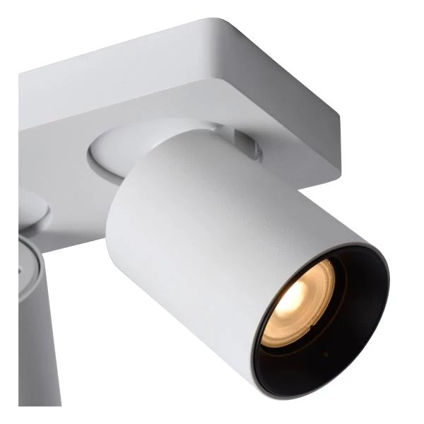 Lucide NIGEL - Spot plafond - LED Dim to warm - GU10 - 3x5W 2200K/3000K - Blanc - détail 3